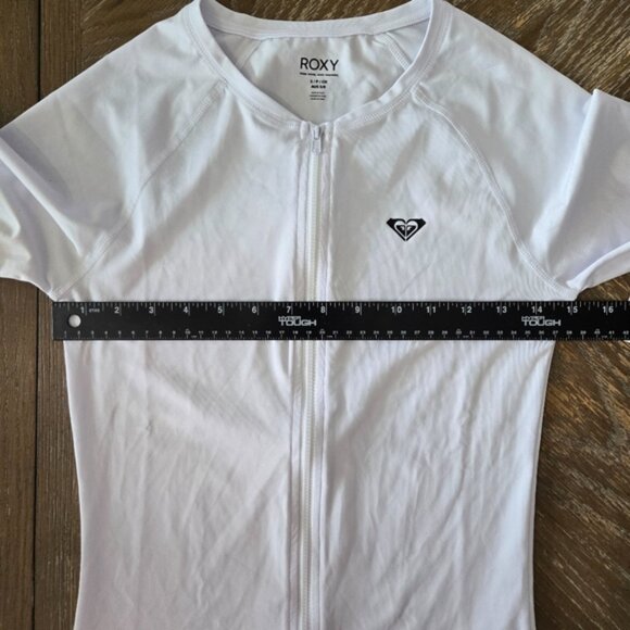 ROXY New Essentials LS Zipped Rashguard Small | White Long Sleeve Swim Shirt NWT - Picture 5 of 5